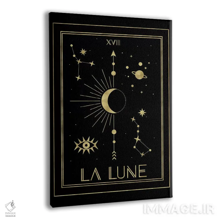 تابلو مدرن ماه نسخه طلایی اثر امانوئلا کاراتونی - نمای پرسپکتیو محصول