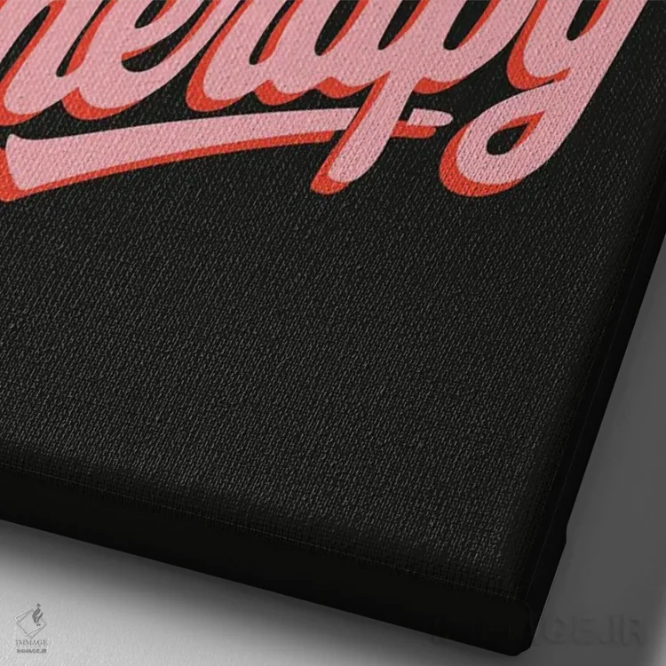 تابلو مینیمال جنایت واقعی درمان من است اثر امانوئلا کاراتونی - نمای نزدیک بافت بوم