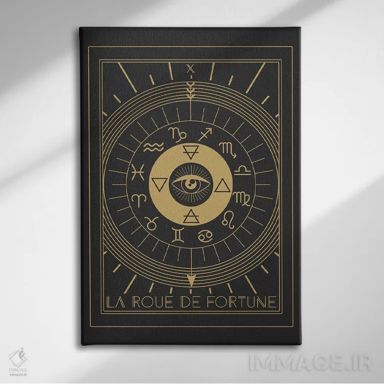 تابلو مدرن چرخ شانس اثر امانوئلا کاراتونی - نمای روبهرو روی دیوار