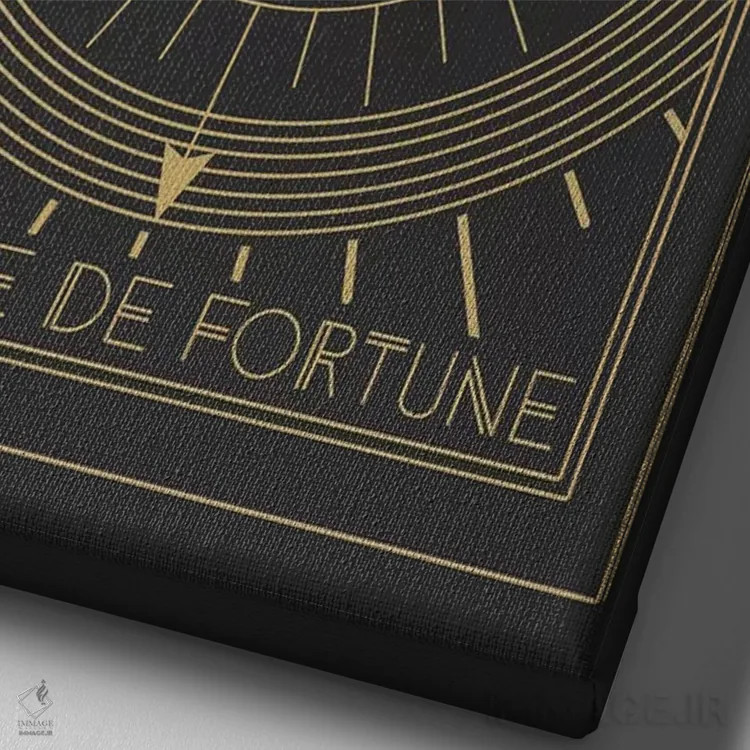 تابلو مدرن چرخ شانس اثر امانوئلا کاراتونی - نمای نزدیک بافت بوم