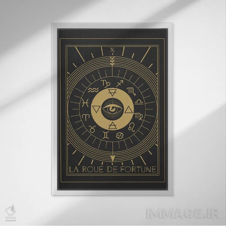 تابلو مدرن چرخ شانس اثر امانوئلا کاراتونی - نمای قابدار سفید