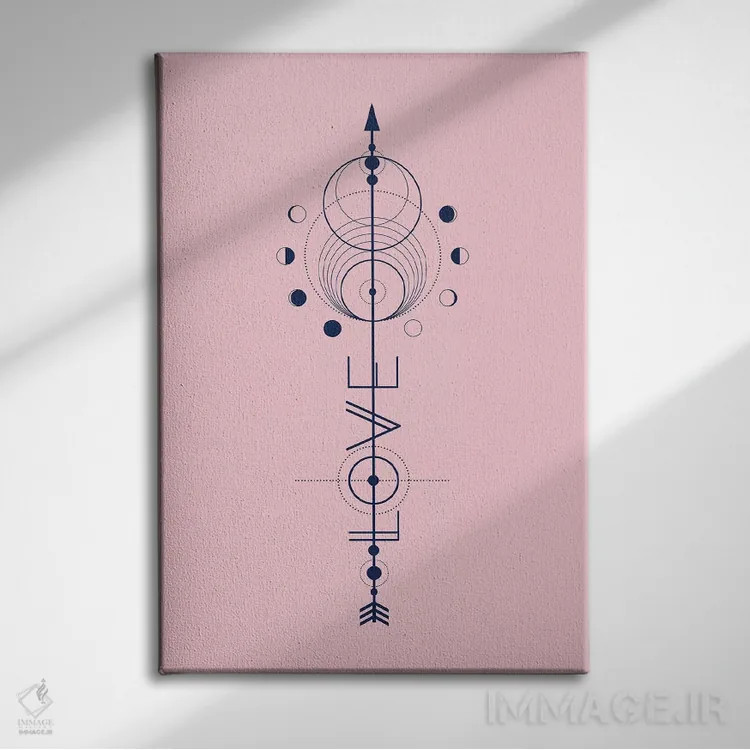 تابلو مدرن پیکان عشق اثر امانوئلا کاراتونی - نمای روبهرو روی دیوار