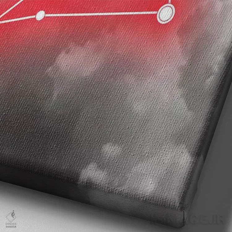 تابلو مدرن نماد زودیاک شیر اثر امانوئلا کاراتونی - نمای نزدیک بافت بوم