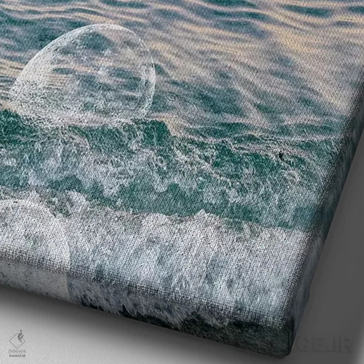 تابلو مدرن ساحل زمان ماه اثر امانوئلا کاراتونی - نمای نزدیک بافت بوم