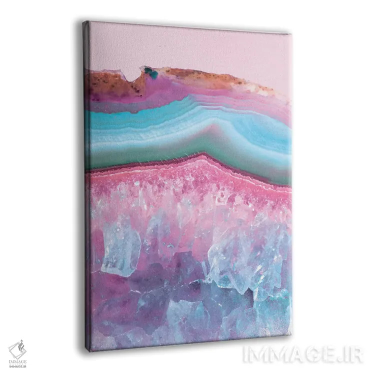 تابلو انتزاعی عقیق پاستلی اثر امانوئلا کاراتونی - نمای پرسپکتیو محصول