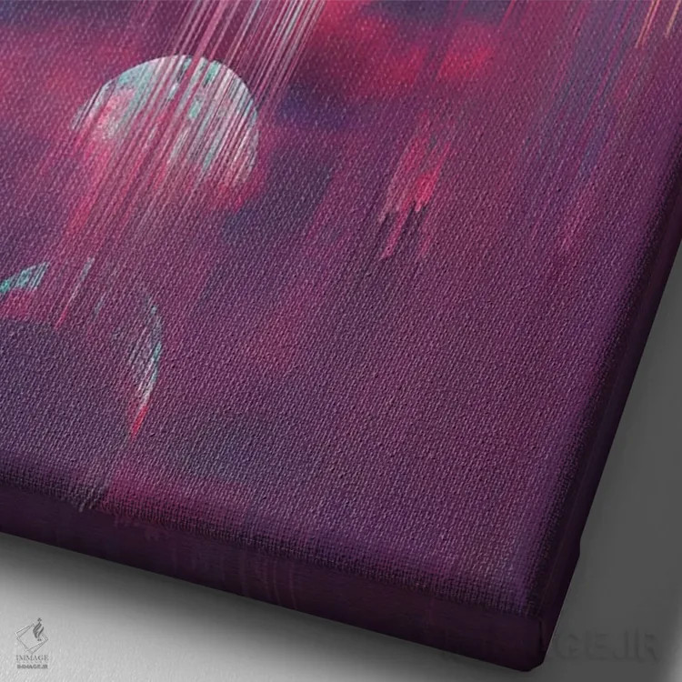 تابلو مدرن اختلالات زمان ماه اثر امانوئلا کاراتونی - نمای نزدیک بافت بوم