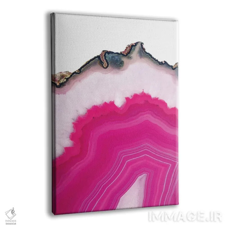 تابلو انتزاعی برش عقیق صورتی اثر امانوئلا کاراتونی - نمای پرسپکتیو محصول