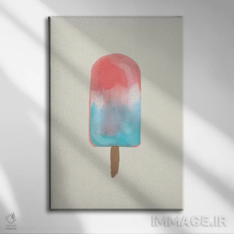 تابلو مینیمال پاپسیکل میهن پرستانه اثر امانوئلا کاراتونی - نمای روبهرو روی دیوار