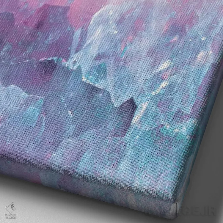 تابلو انتزاعی عقیق پاستلی اثر امانوئلا کاراتونی - نمای نزدیک بافت بوم