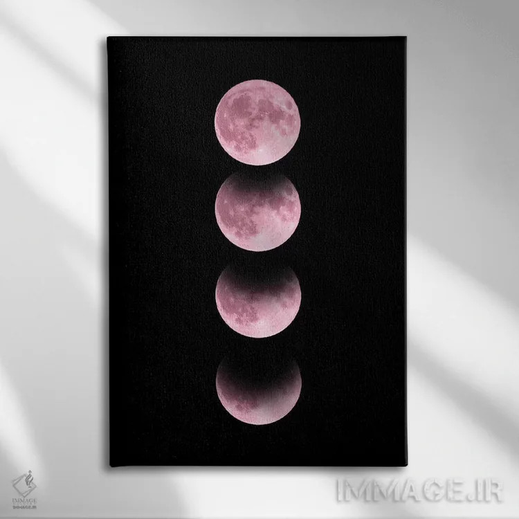تابلو مدرن ماه صورتی اثر امانوئلا کاراتونی - نمای روبهرو روی دیوار