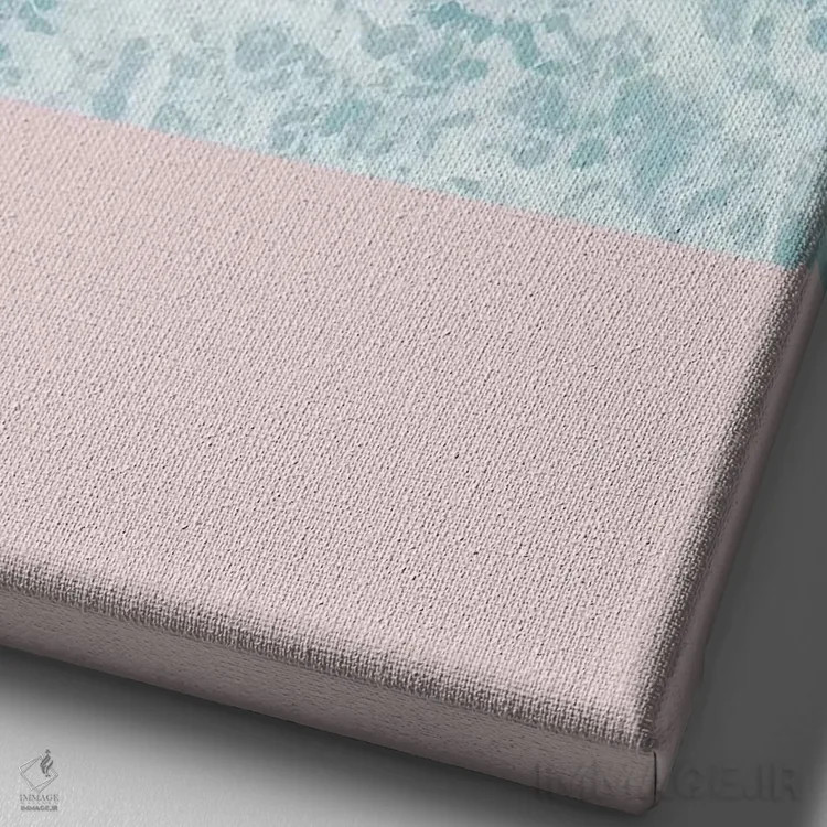 تابلو مینیمال صورتی بر روی دریا اثر امانوئلا کاراتونی - نمای نزدیک بافت بوم