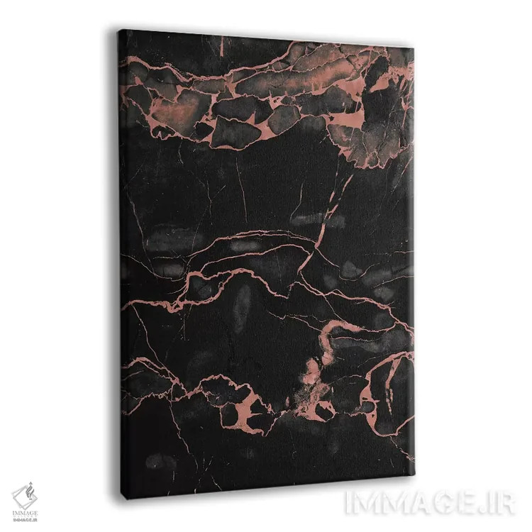 تابلو انتزاعی رزگلد روی مرمر مشکی اثر امانوئلا کاراتونی - نمای پرسپکتیو محصول