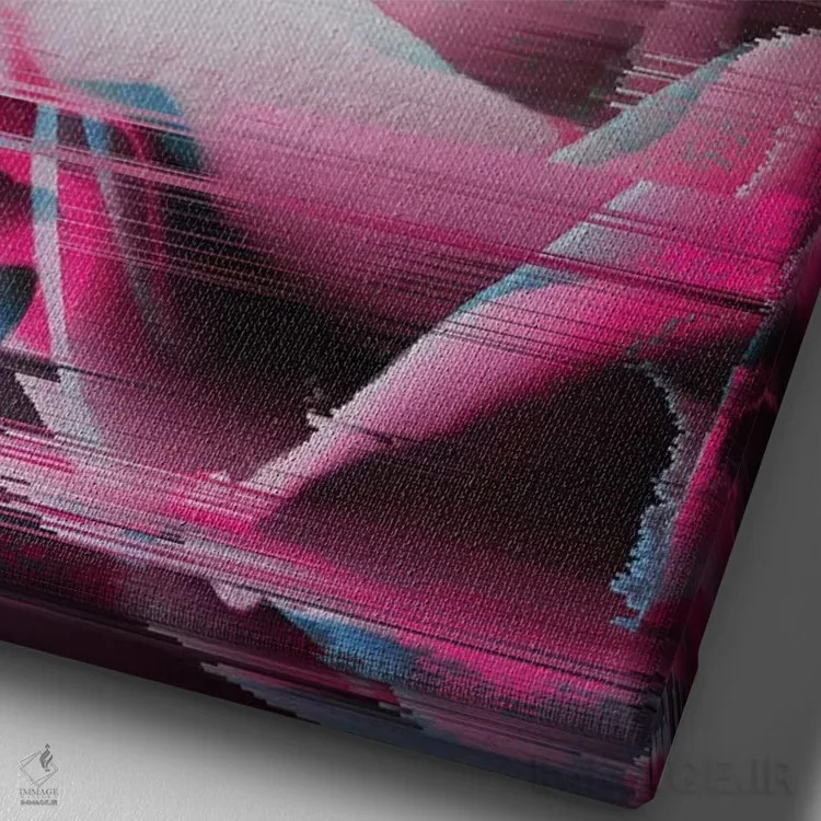 تابلو مدرن رزا روزه اثر امانوئلا کاراتونی - نمای نزدیک بافت بوم