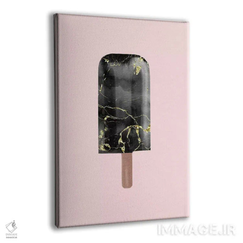 تابلو مینیمال پاپسیکل مرمر سیاه اثر امانوئلا کاراتونی - نمای پرسپکتیو محصول