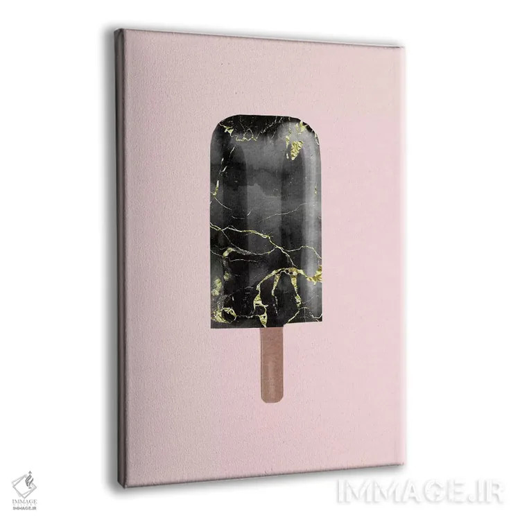 تابلو مینیمال پاپسیکل مرمر سیاه اثر امانوئلا کاراتونی - نمای پرسپکتیو محصول
