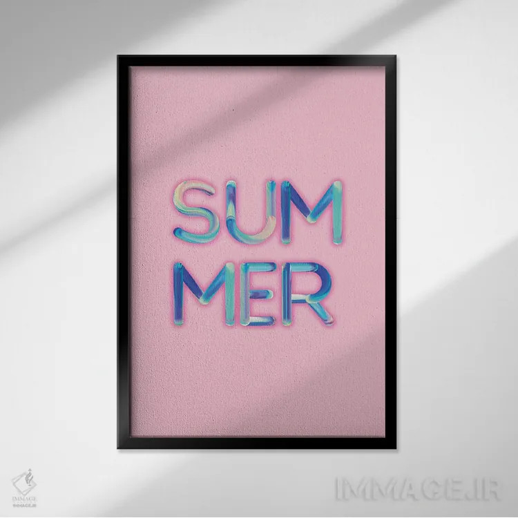 تابلو مدرن تابستان اثر امانوئلا کاراتونی - نمای قابدار مشکی