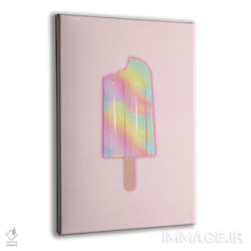 تابلو مینیمال پاپسیکل یونیکورن اثر امانوئلا کاراتونی - نمای پرسپکتیو محصول
