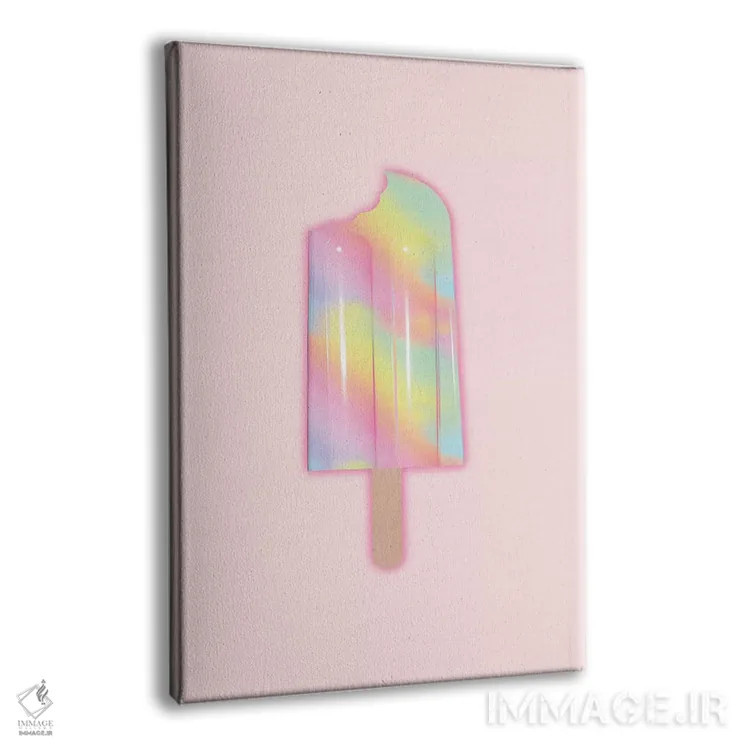 تابلو مینیمال پاپسیکل یونیکورن اثر امانوئلا کاراتونی - نمای پرسپکتیو محصول