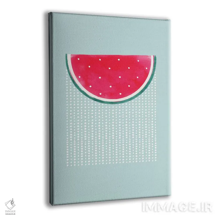 تابلو مینیمال باران هندوانه ای اثر امانوئلا کاراتونی - نمای پرسپکتیو محصول