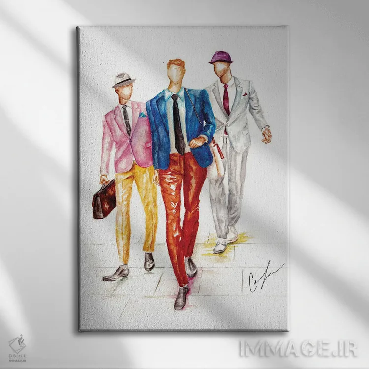 تابلو دکوراتیو پسرها به شهر بازگشتند اثر کلر تامپسون - نمای روبهرو روی دیوار