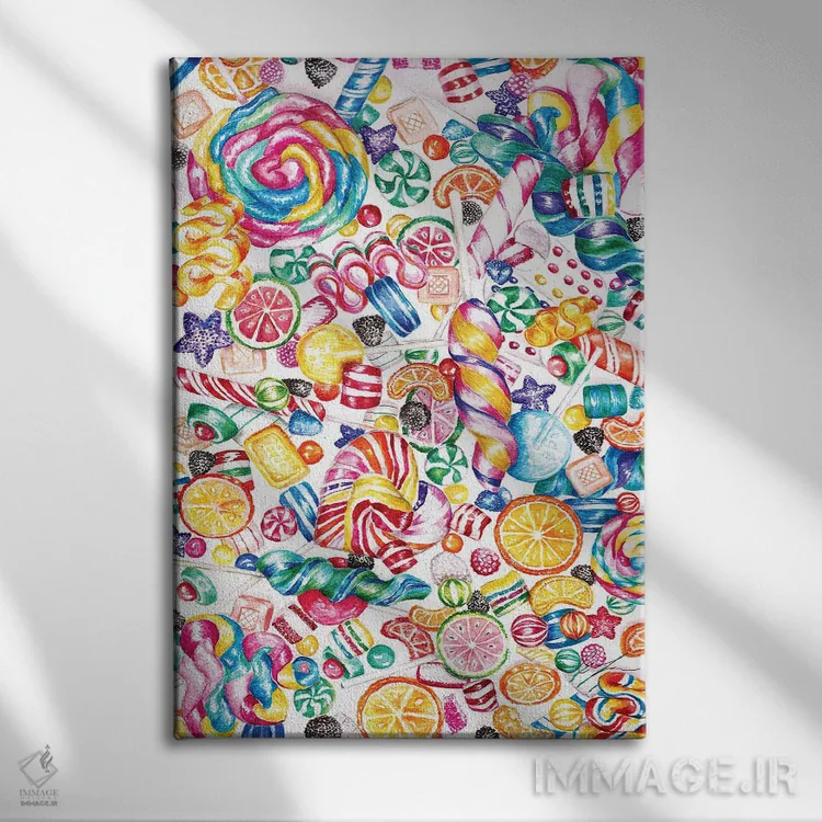 تابلو دکوراتیو آبنبات اثر کلر تامپسون - نمای روبهرو روی دیوار