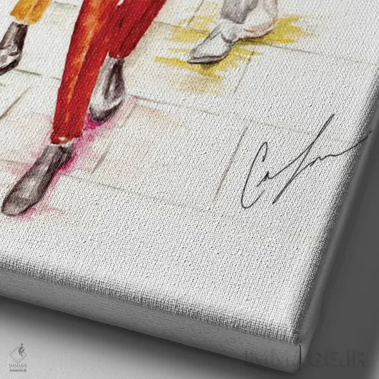 تابلو دکوراتیو پسرها به شهر بازگشتند اثر کلر تامپسون - نمای نزدیک بافت بوم