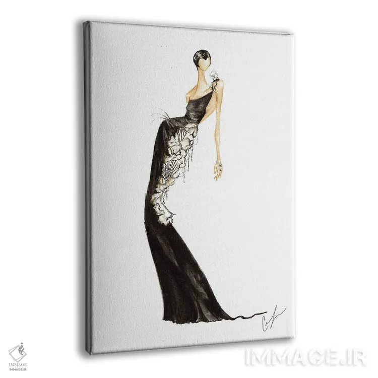 تابلو مینیمال نور سیاه ۱ اثر کلر تامپسون - نمای پرسپکتیو محصول