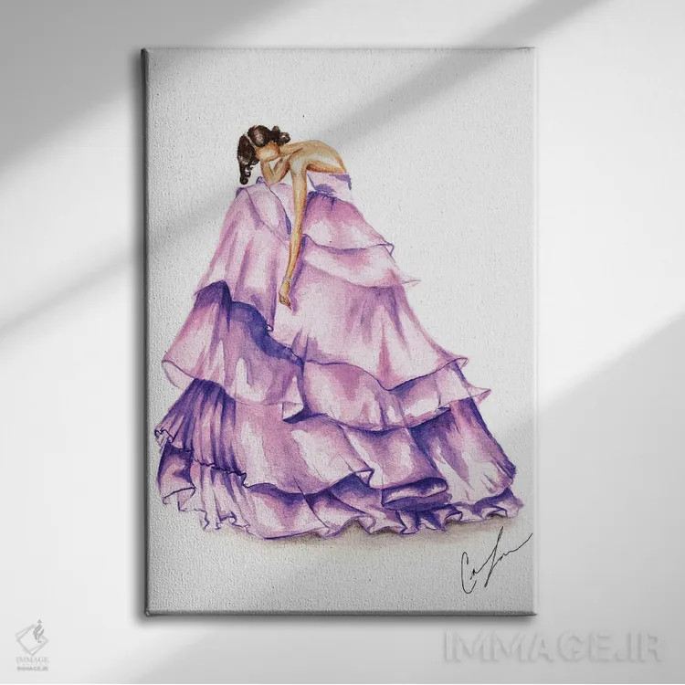 تابلو دکوراتیو ویستریا اثر کلر تامپسون - نمای روبهرو روی دیوار