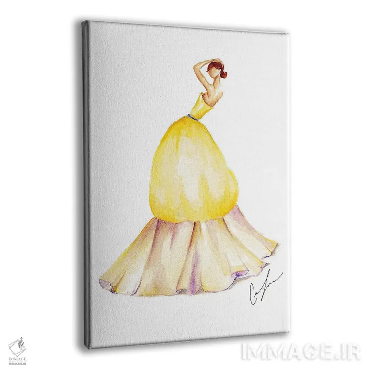 تابلو دکوراتیو لاله زرد اثر کلر تامپسون - نمای پرسپکتیو محصول