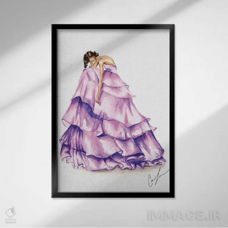 تابلو دکوراتیو ویستریا اثر کلر تامپسون - نمای قابدار مشکی