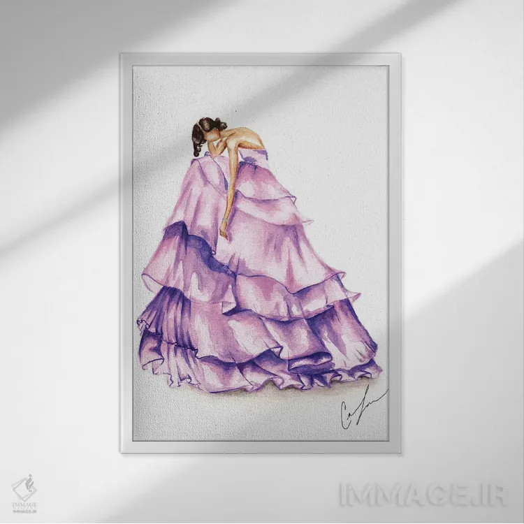 تابلو دکوراتیو ویستریا اثر کلر تامپسون - نمای قابدار سفید