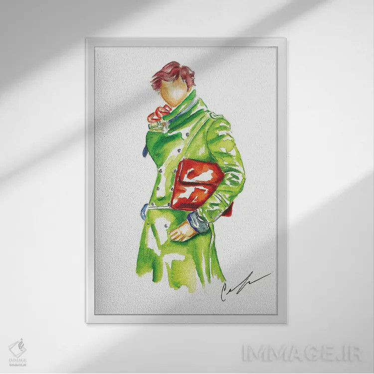 تابلو دکوراتیو ترنچ اثر کلر تامپسون - نمای قابدار سفید