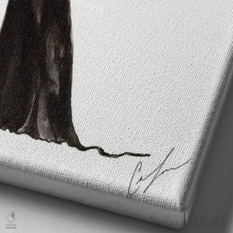 تابلو مینیمال نور سیاه ۱ اثر کلر تامپسون - نمای نزدیک بافت بوم