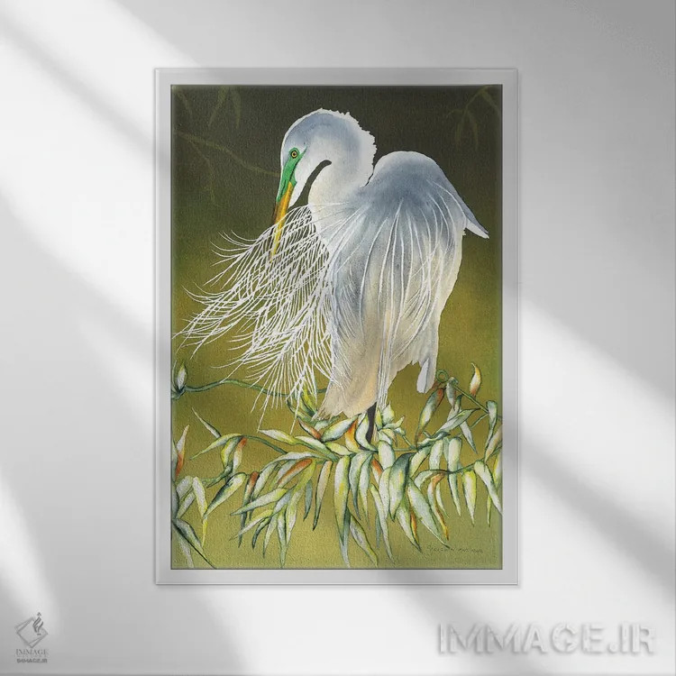 تابلو دکوراتیو جویای همدم اثر کریستین ریشو - نمای قابدار سفید