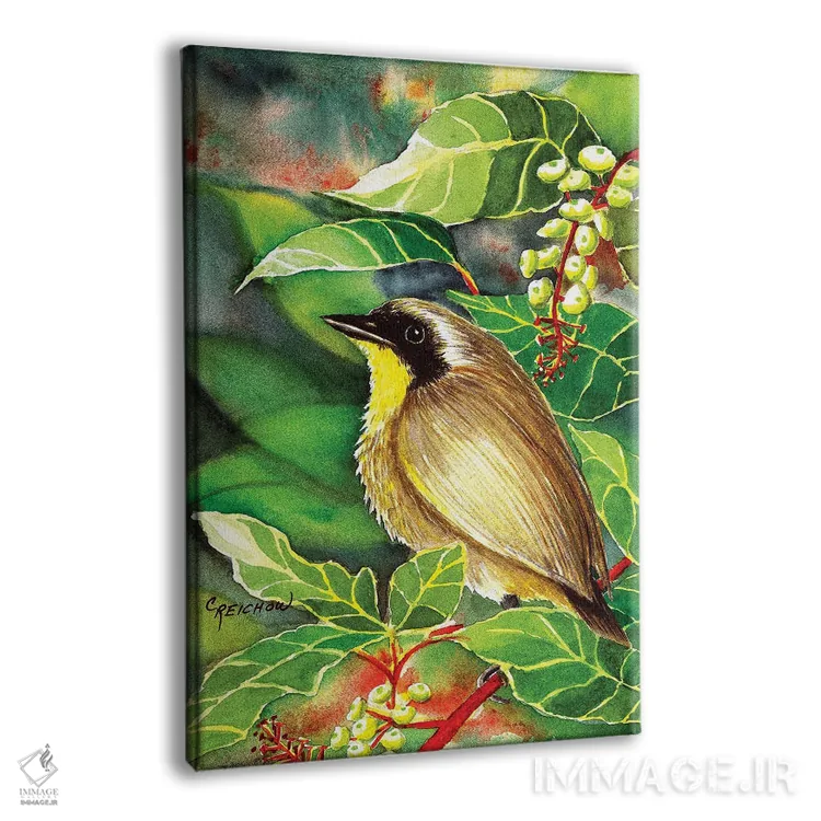 تابلو دکوراتیو گلو زرد معمولی اثر کریستین ریشو - نمای پرسپکتیو محصول