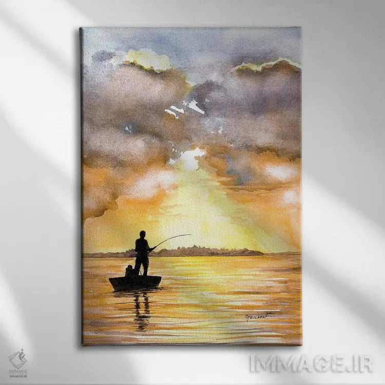 تابلو دکوراتیو بهشت ماهیگیران اثر کریستین ریشو - نمای روبهرو روی دیوار