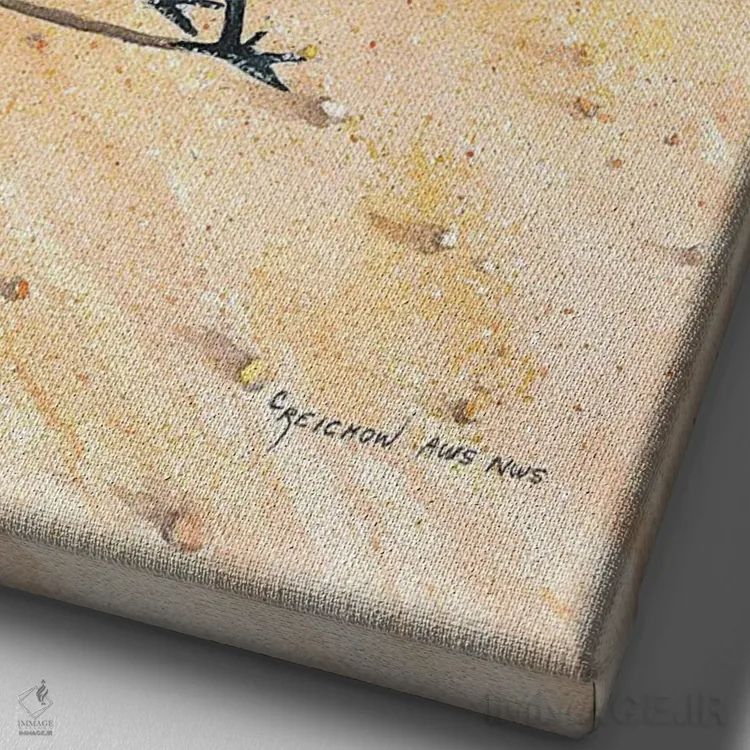 تابلو دکوراتیو شنیدی منو؟ اثر کریستین ریشو - نمای نزدیک بافت بوم