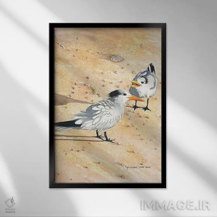 تابلو دکوراتیو شنیدی منو؟ اثر کریستین ریشو - نمای قابدار مشکی