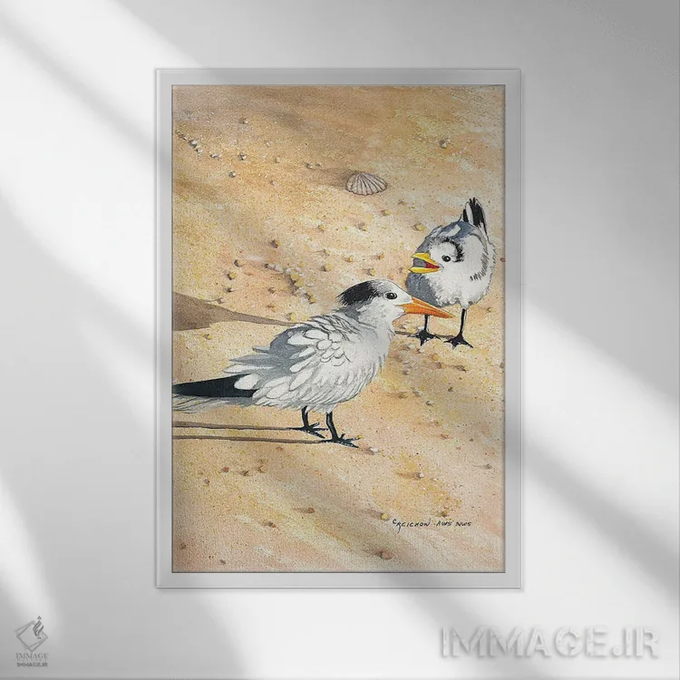 تابلو دکوراتیو شنیدی منو؟ اثر کریستین ریشو - نمای قابدار سفید