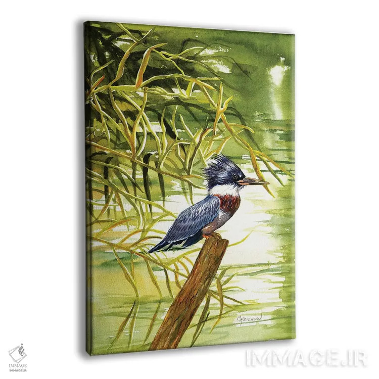 تابلو دکوراتیو بانوی ماهی خوار اثر کریستین ریشو - نمای پرسپکتیو محصول