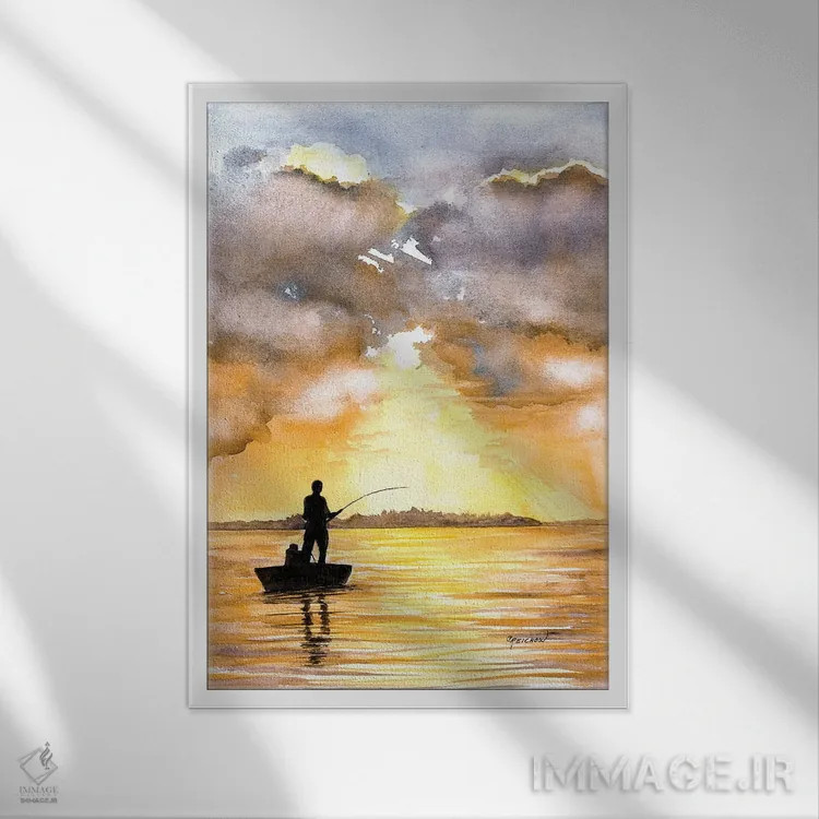 تابلو دکوراتیو بهشت ماهیگیران اثر کریستین ریشو - نمای قابدار سفید
