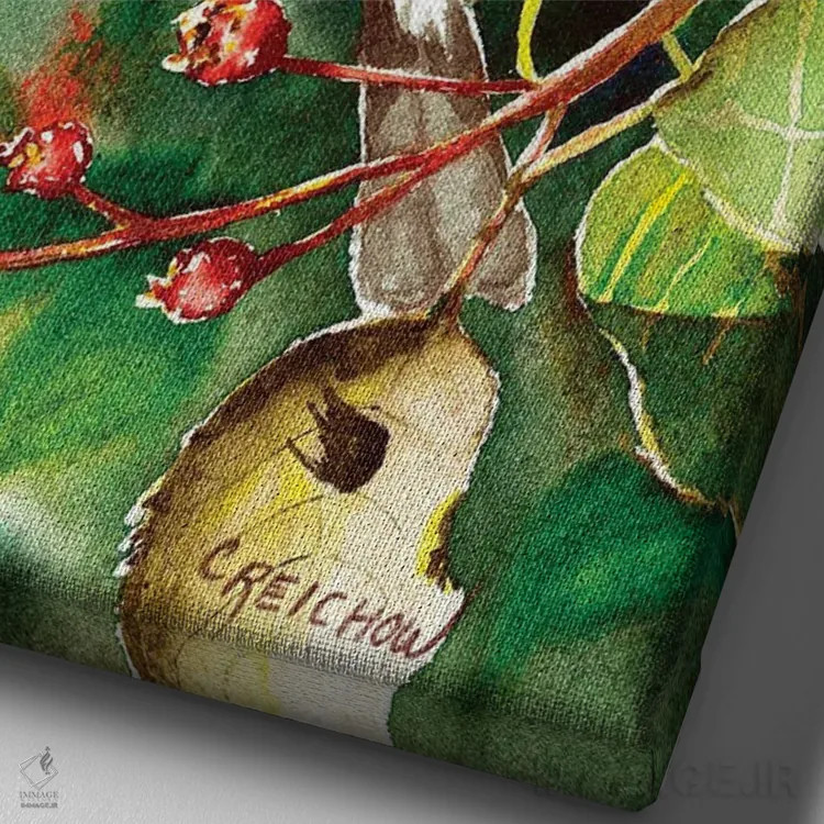 تابلو دکوراتیو جوجه کوچولوی من اثر کریستین ریشو - نمای نزدیک بافت بوم