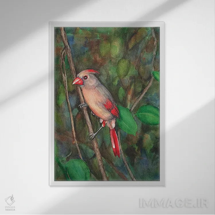 تابلو دکوراتیو خانم کارباورال اثر کریستین ریشو - نمای قابدار سفید