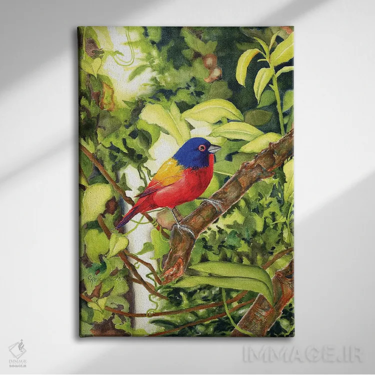 تابلو دکوراتیو پینتد بانتینگ اثر کریستین ریشو - نمای روبهرو روی دیوار