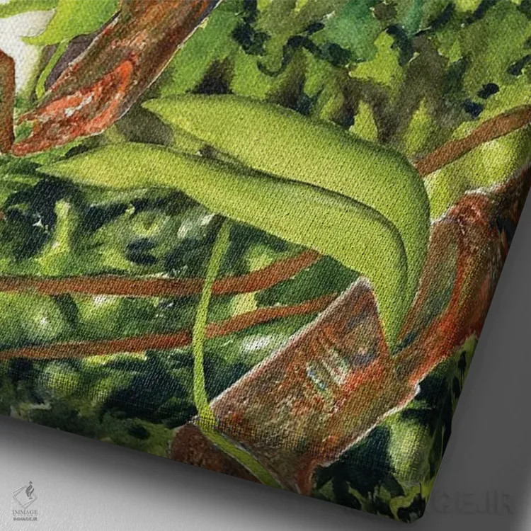 تابلو دکوراتیو پینتد بانتینگ اثر کریستین ریشو - نمای نزدیک بافت بوم