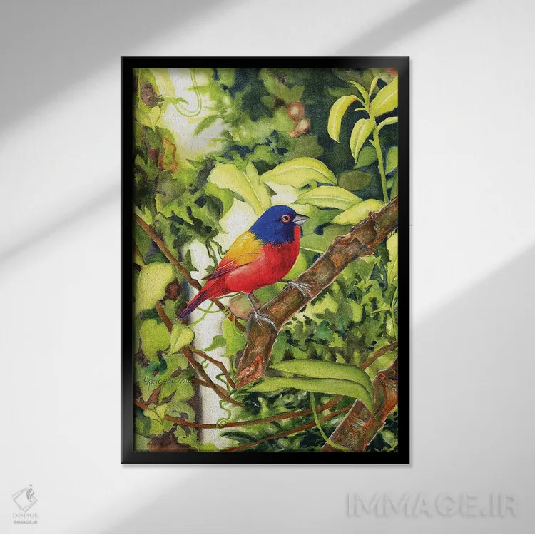 تابلو دکوراتیو پینتد بانتینگ اثر کریستین ریشو - نمای قابدار مشکی