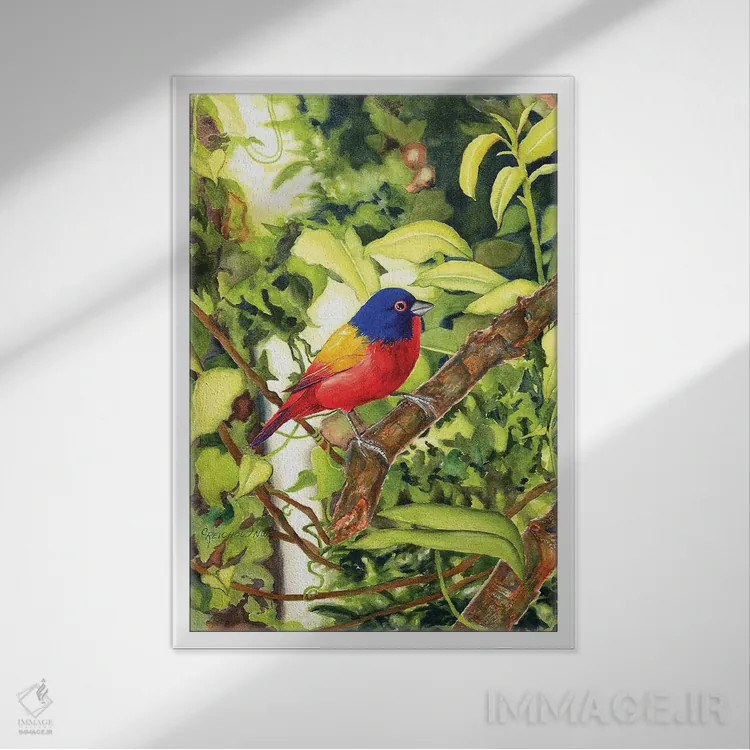 تابلو دکوراتیو پینتد بانتینگ اثر کریستین ریشو - نمای قابدار سفید