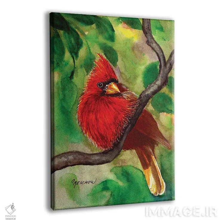 تابلو دکوراتیو قرمز سلطنتی اثر کریستین ریشو - نمای پرسپکتیو محصول