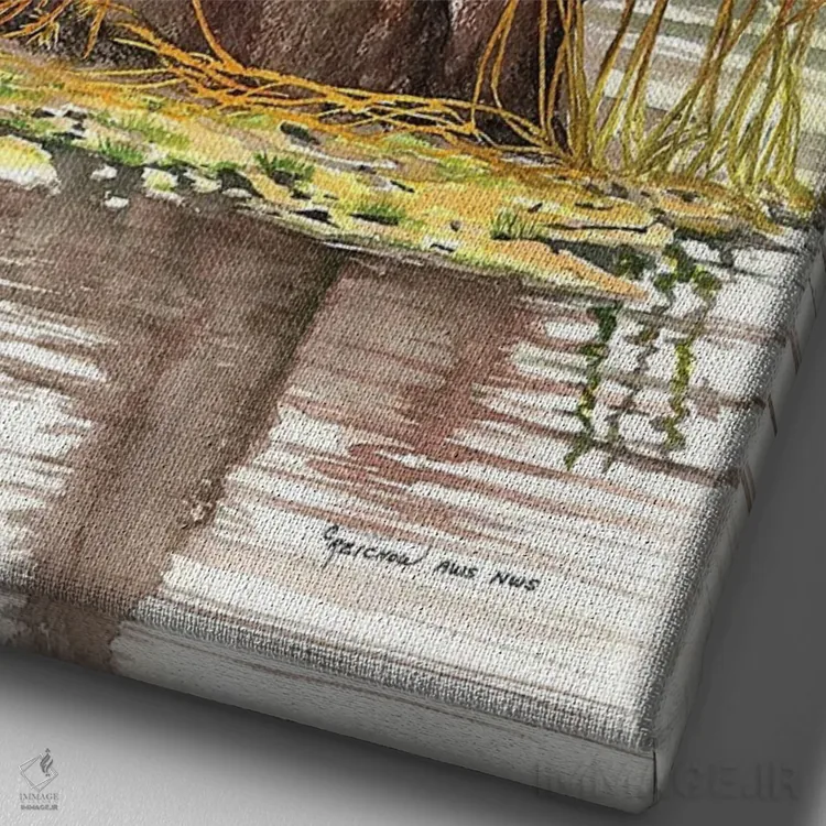 تابلو دکوراتیو آن نکته همان است اثر کریستین ریشو - نمای نزدیک بافت بوم