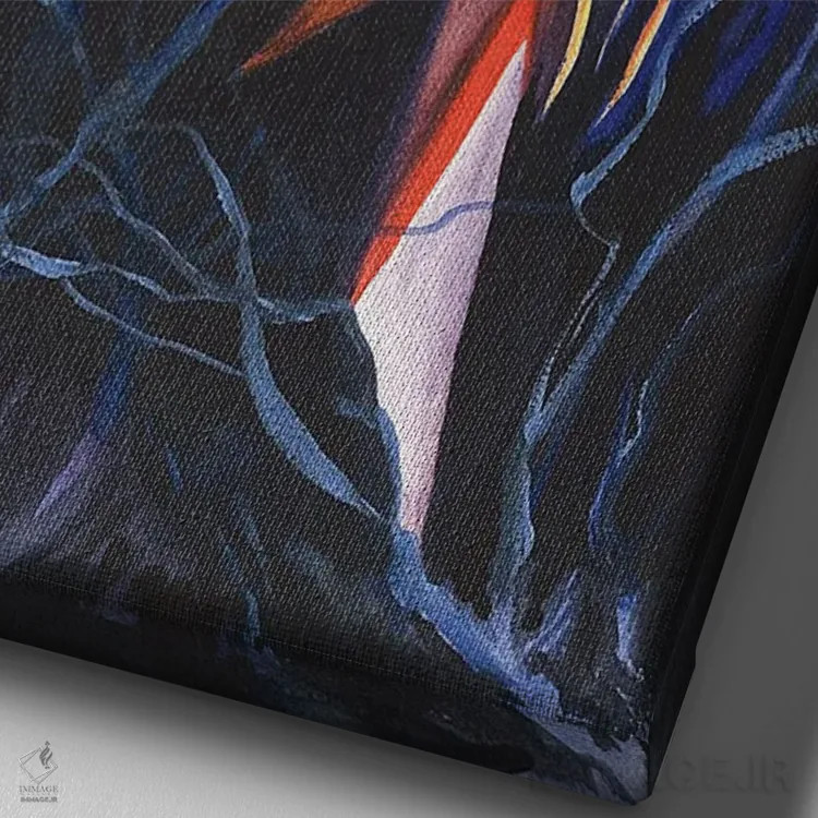 تابلو دکوراتیو وحشی و داغ اثر کریستین ریشو - نمای نزدیک بافت بوم